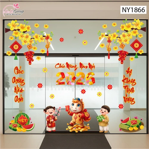 Combo Decal Trang Trí Tết Tuấn Mã Rước Lộc Xuân