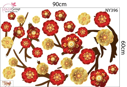 Decal Trang Trí Tết Tuấn Mã Tài Lộc Bình An Đủ Đầy