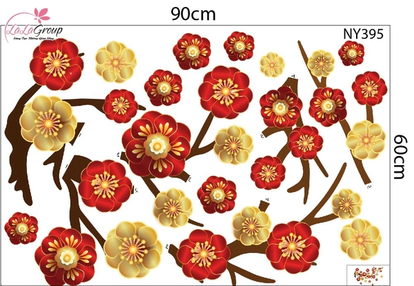 Decal Trang Trí Tết Tuấn Mã Tài Lộc Bình An Đủ Đầy