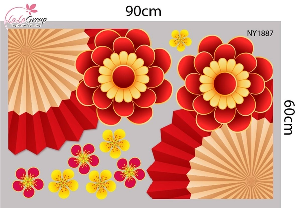 Combo Decal Trang Trí Tết Mừng Xuân Bính Ngọ 2026 Tài Lộc Dồi Dào
