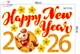 Combo Decal Trang Trí Tết Happy New Year Bính Ngọ 2026