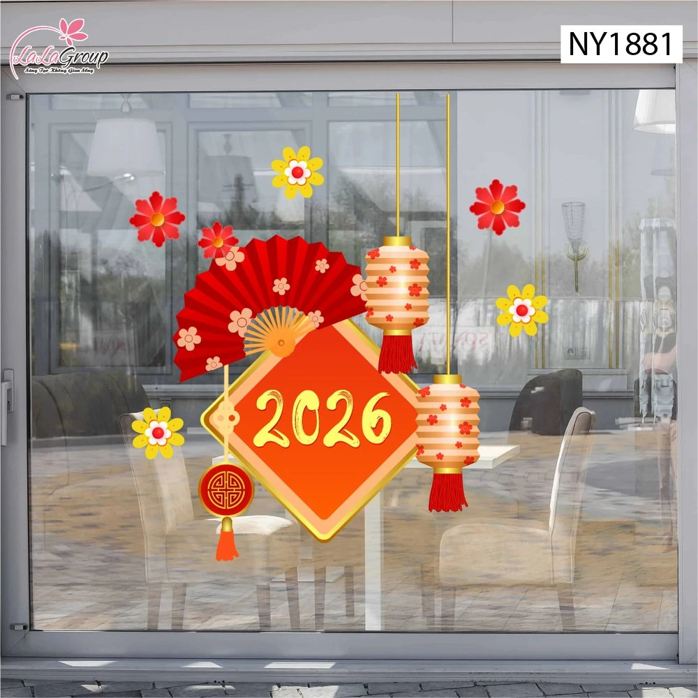 Decal Trang Trí Tết Mừng Xuân 2026 Tài Lộc Đầy Nhà