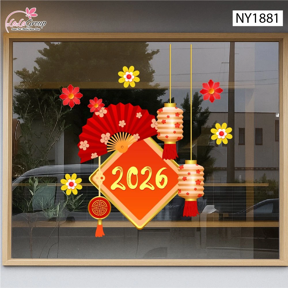 Decal Trang Trí Tết Mừng Xuân 2026 Tài Lộc Đầy Nhà