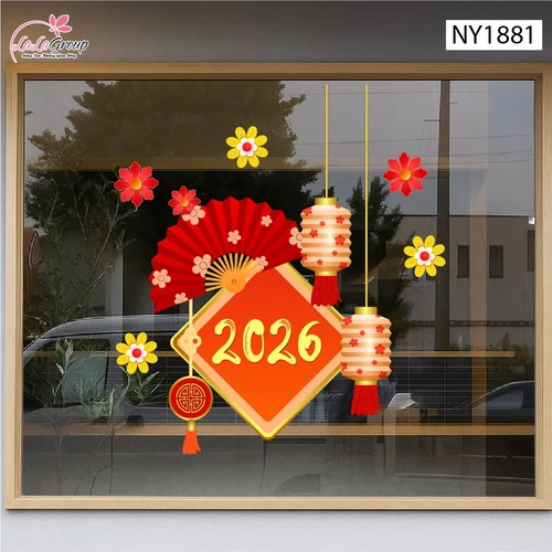 Decal Trang Trí Tết Mừng Xuân 2026 Tài Lộc Đầy Nhà