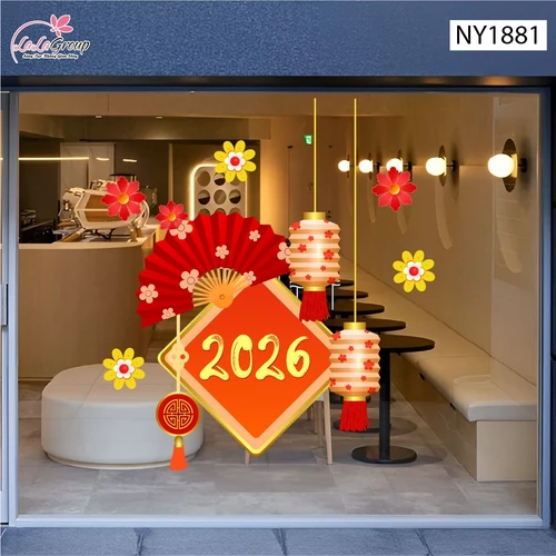 Decal Trang Trí Tết Mừng Xuân 2026 Tài Lộc Đầy Nhà