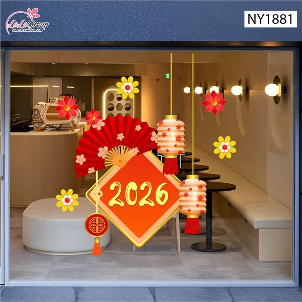 Decal Trang Trí Tết Mừng Xuân 2026 Tài Lộc Đầy Nhà