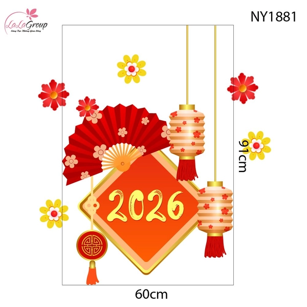 Decal Trang Trí Tết Mừng Xuân 2026 Tài Lộc Đầy Nhà
