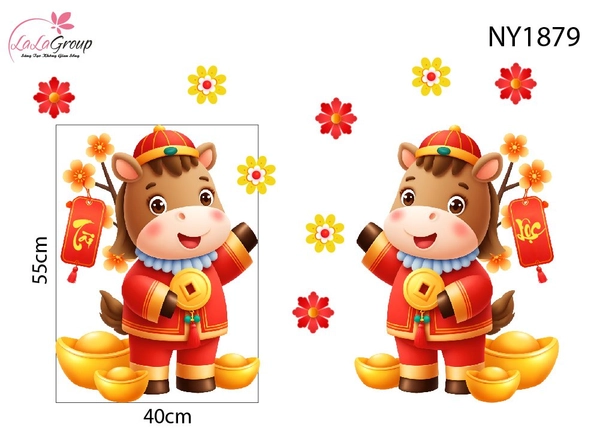 Decal Trang Trí Tết Tuấn Mã Đón Tài Lộc