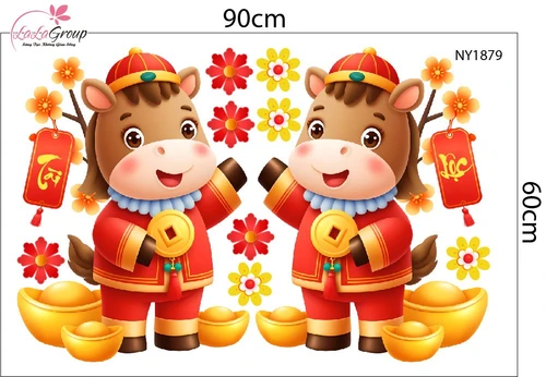 Decal Trang Trí Tết Tuấn Mã Đón Tài Lộc