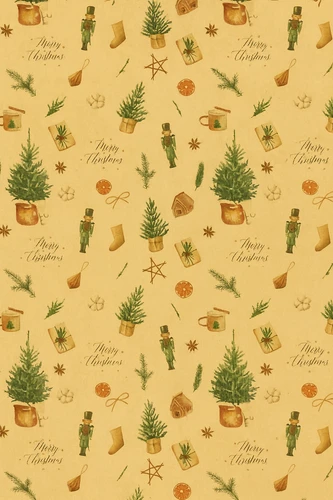 Set 5 Giấy Gói Quà Họa Tiết Cây Thông Noel