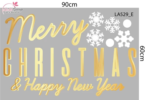 Combo Decal Trang Trí Noel Ông Già Noel Cưỡi Tuần Lộc Và Những Cây Thông Sắc Màu