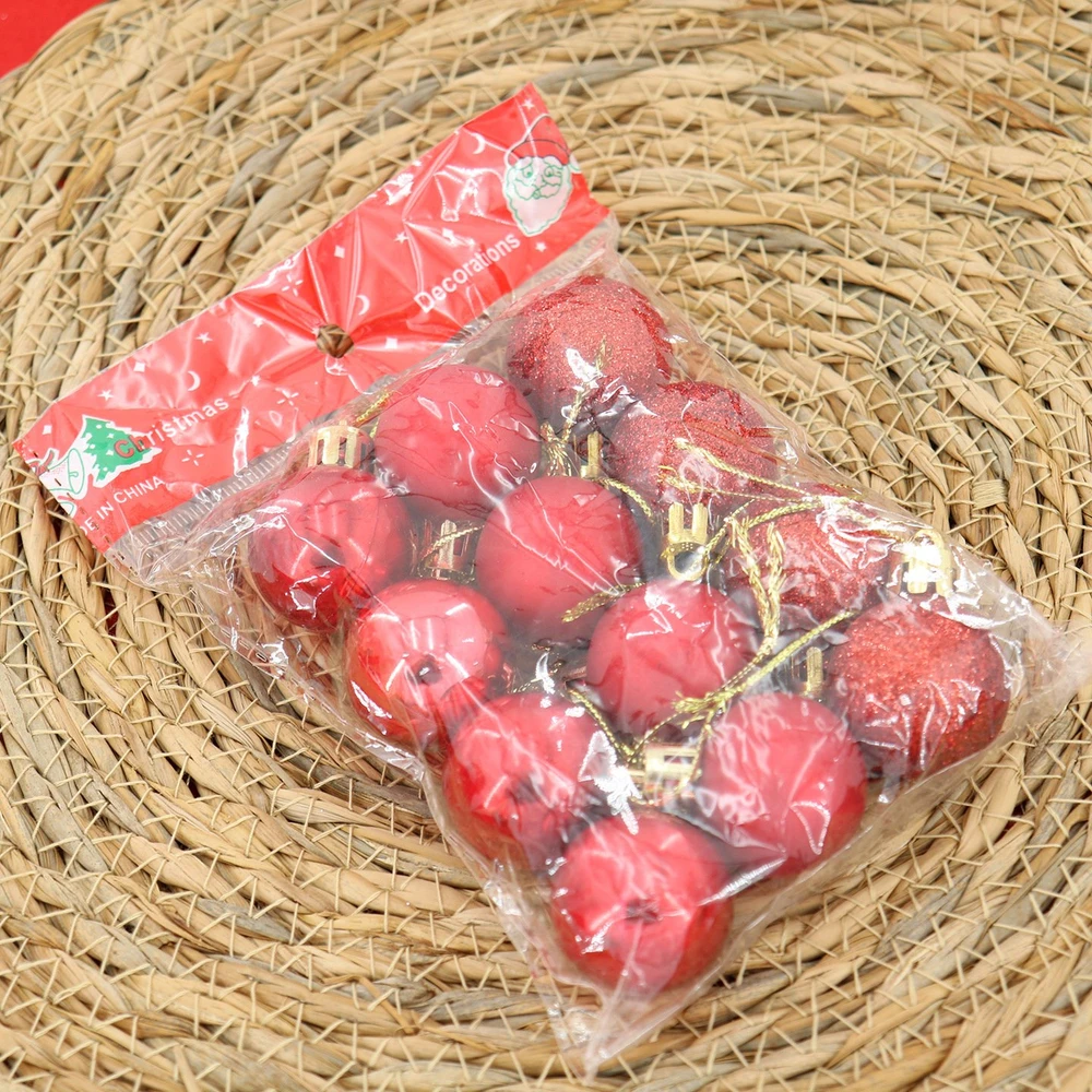 Set 12 châu 3cm nhiều màu trang trí noel