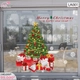 Decal dán tường Cây thông noel xanh (nền trắng đục)