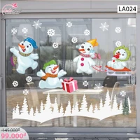 Decal dán tường Người tuyết vui nhộn  (nền trắng đục)