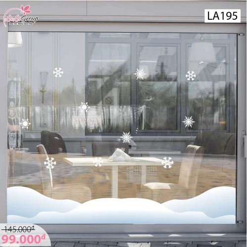 Decal trang trí noel chân tường tuyết