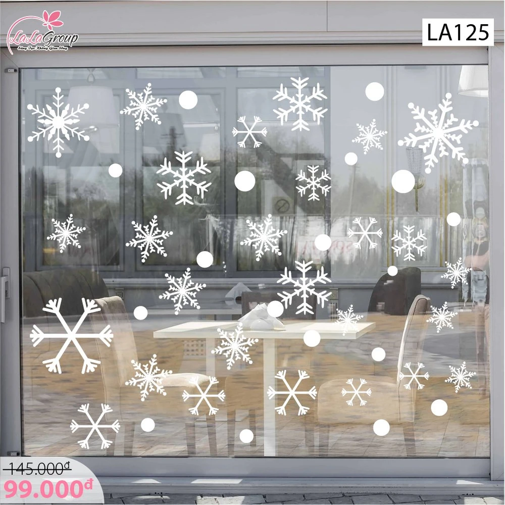 Decal trang trí Noel hoa tuyết 6 cánh