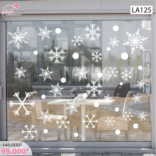 Decal trang trí Noel hoa tuyết 6 cánh