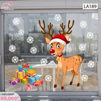 Decal trang trí noel tuần lộc và hộp quà noel