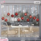 Decal dán tường dây treo quả cầu Noel đỏ 2