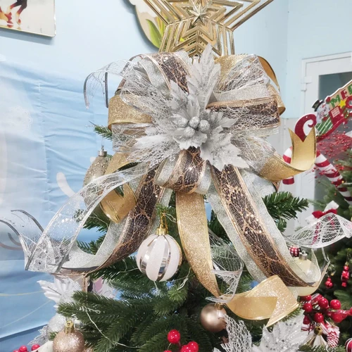 Cây thông PE PVC Lá Xanh Cao 180cm Full Phụ Kiện Tone Vàng Bạc Sang Trọng