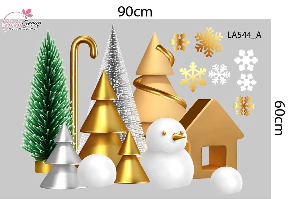 Combo Decal Trang Trí Noel Ông Già Noel Cưỡi Tuần Lộc Mừng Giáng Sinh 2026