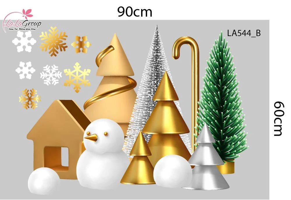 Combo Decal Trang Trí Noel Ông Già Noel Cưỡi Tuần Lộc Mừng Giáng Sinh 2026