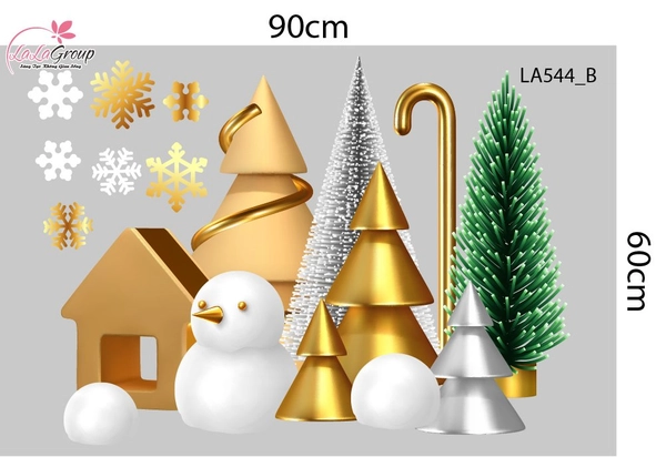 Combo Decal Trang Trí Noel Ông Già Noel Cưỡi Tuần Lộc Mừng Giáng Sinh 2027