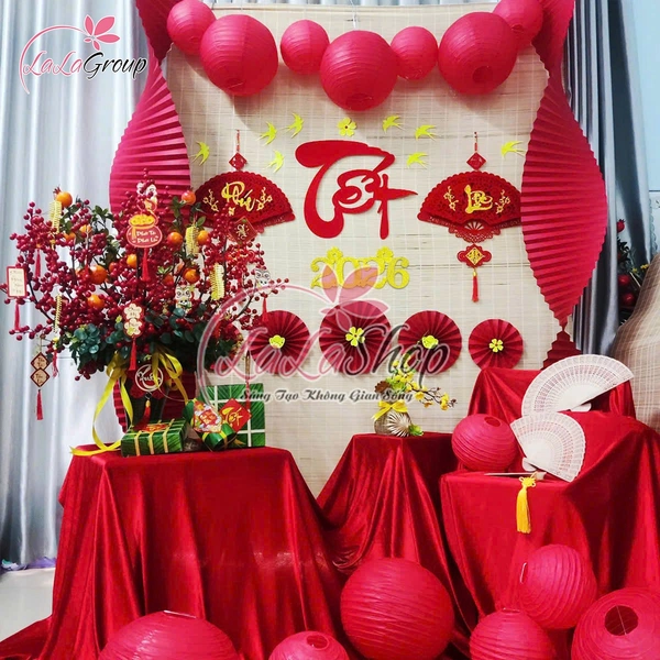 Tiểu cành mành tre trang trí tết chúc xuân như ý phúc lộc sum vầy