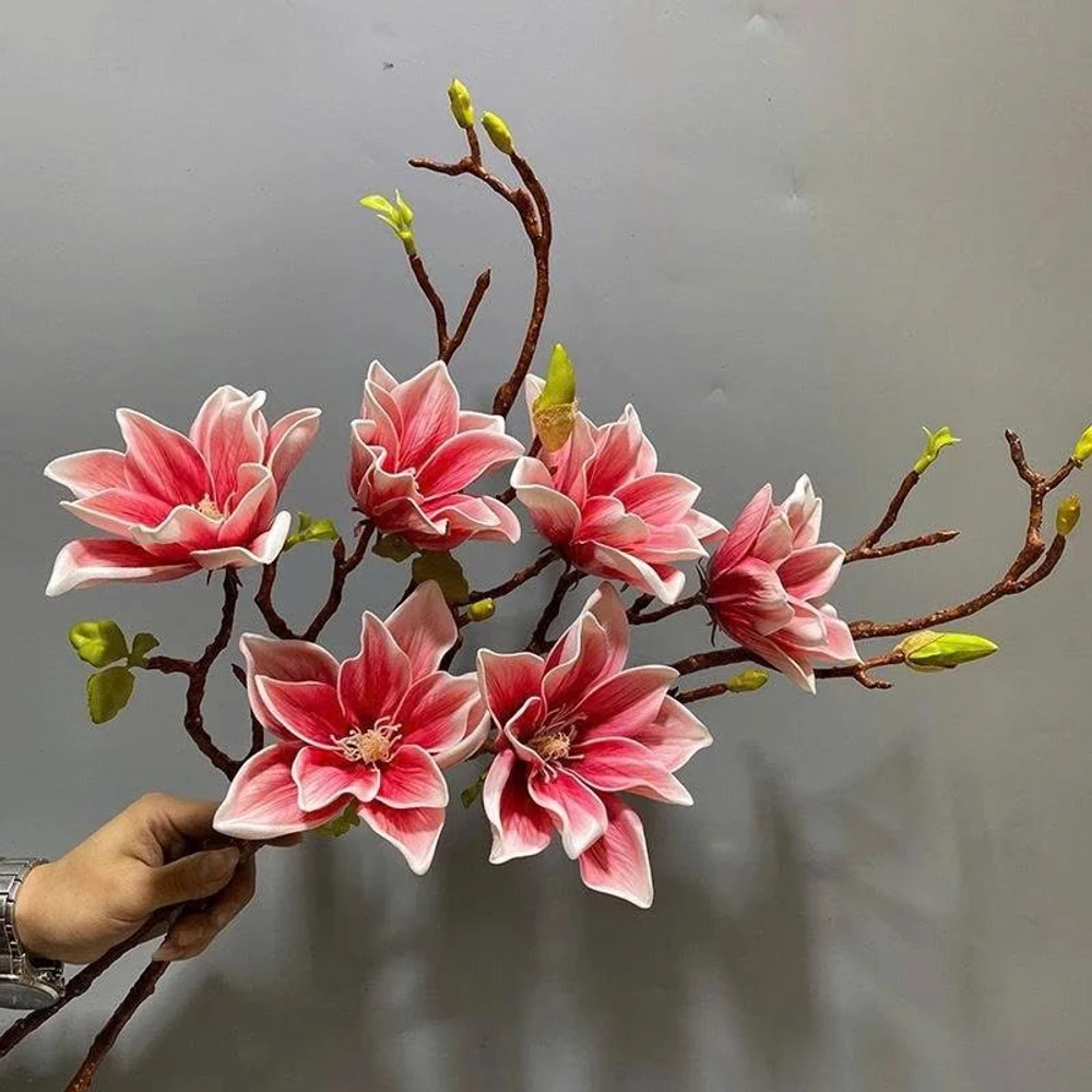 Cành hoa mộc lan kép nhiều màu trang trí