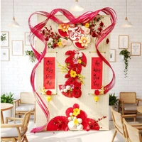 Tiểu cảnh mành tre trang trí tết Chúc mừng năm mới an khang thịnh vượng 2026