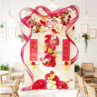 Tiểu cảnh mành tre trang trí tết Chúc mừng năm mới an khang thịnh vượng 2026