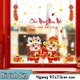 Decal 2 mặt tĩnh điện trang trí tết bé chúc tết phúc lộc