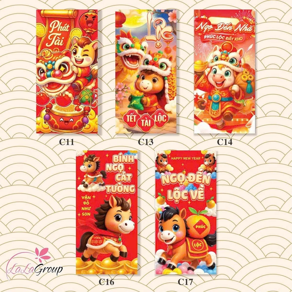 Combo 10 Bao Lì Xì Bính Ngọ Cát Tường