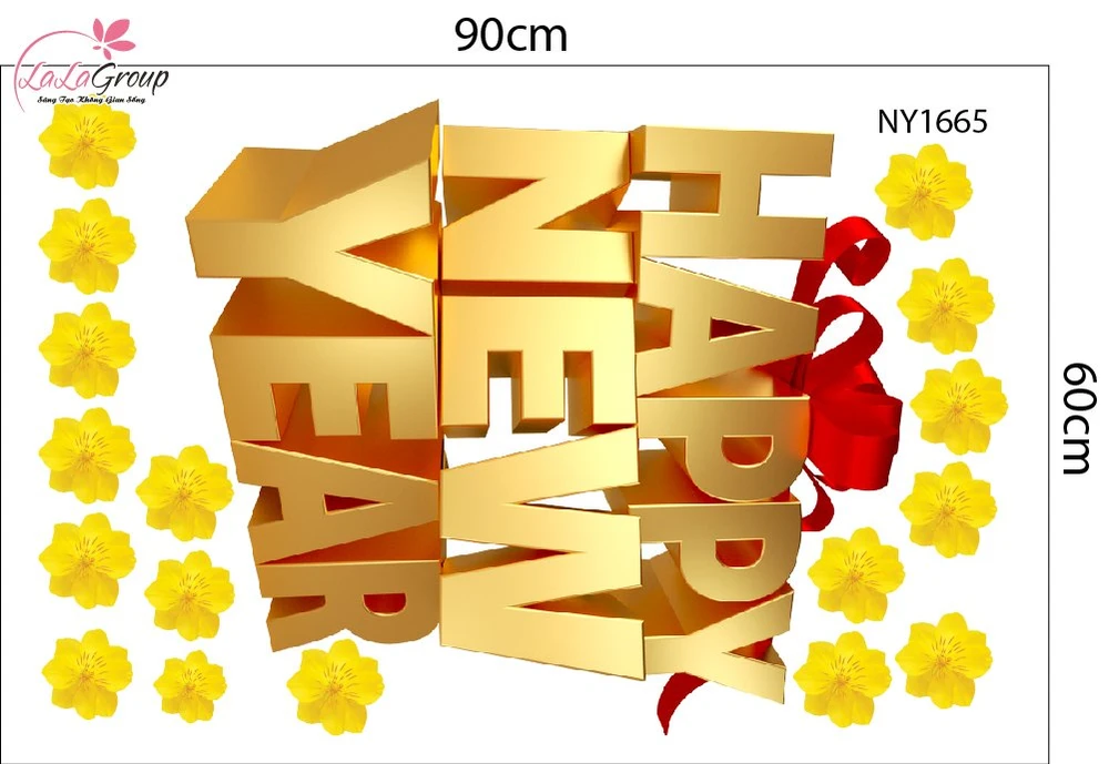 Combo Decal Trang Trí Tết Chúc Mừng Năm Mới Tài Lộc Đầy Nhà