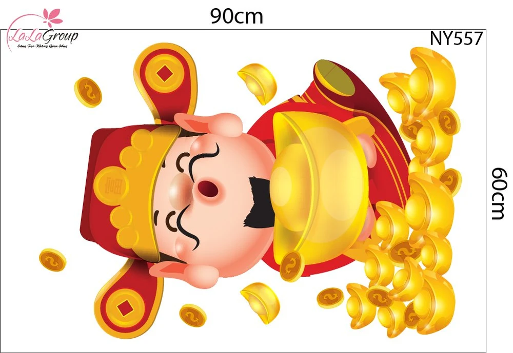 Combo Decal Trang Trí Tết Chúc Mừng Năm Mới Tài Lộc Đầy Nhà