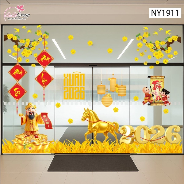 Combo Decal Trang Trí Tết Xuân 2026 Vạn Sự Như Ý Phát Tài Phát Lộc