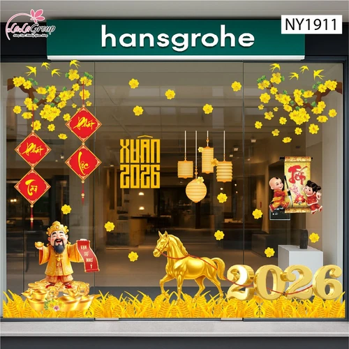 Combo Decal Trang Trí Tết Xuân 2026 Vạn Sự Như Ý Phát Tài Phát Lộc