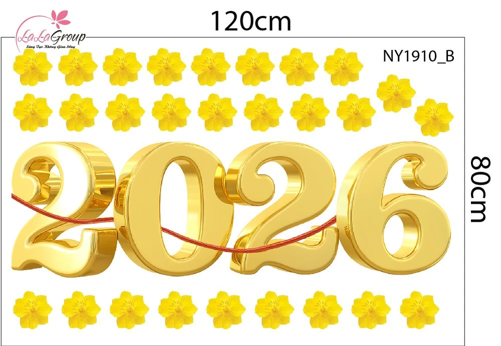 Combo Decal Trang Trí Tết Xuân 2026 Vạn Sự Như Ý Phát Tài Phát Lộc