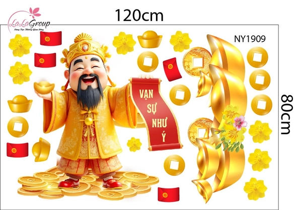 Combo Decal Trang Trí Tết Xuân 2026 Vạn Sự Như Ý Phát Tài Phát Lộc