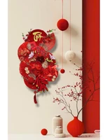 Mẹt vải nhung đỏ chữ tết và pháo đỏ tưng bừng đón xuân cao 1m