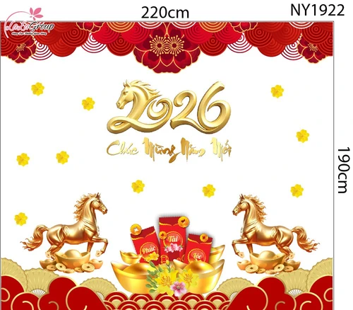 Combo Decal Trang Trí Tết Chúc Mừng Năm Song Mã Phú Quý 2026