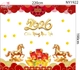 Combo Decal Trang Trí Tết Chúc Mừng Năm Song Mã Phú Quý 2026
