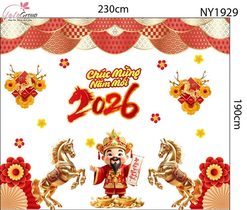 Combo Decal Trang Trí Tết Lộc Biếc Mai Vàng Xuân Hạnh Phúc Bình An