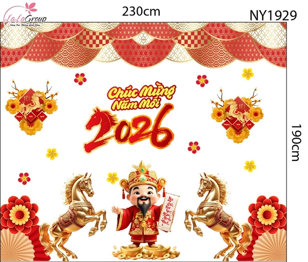 Combo Decal Trang Trí Tết Lộc Biếc Mai Vàng Xuân Hạnh Phúc Bình An