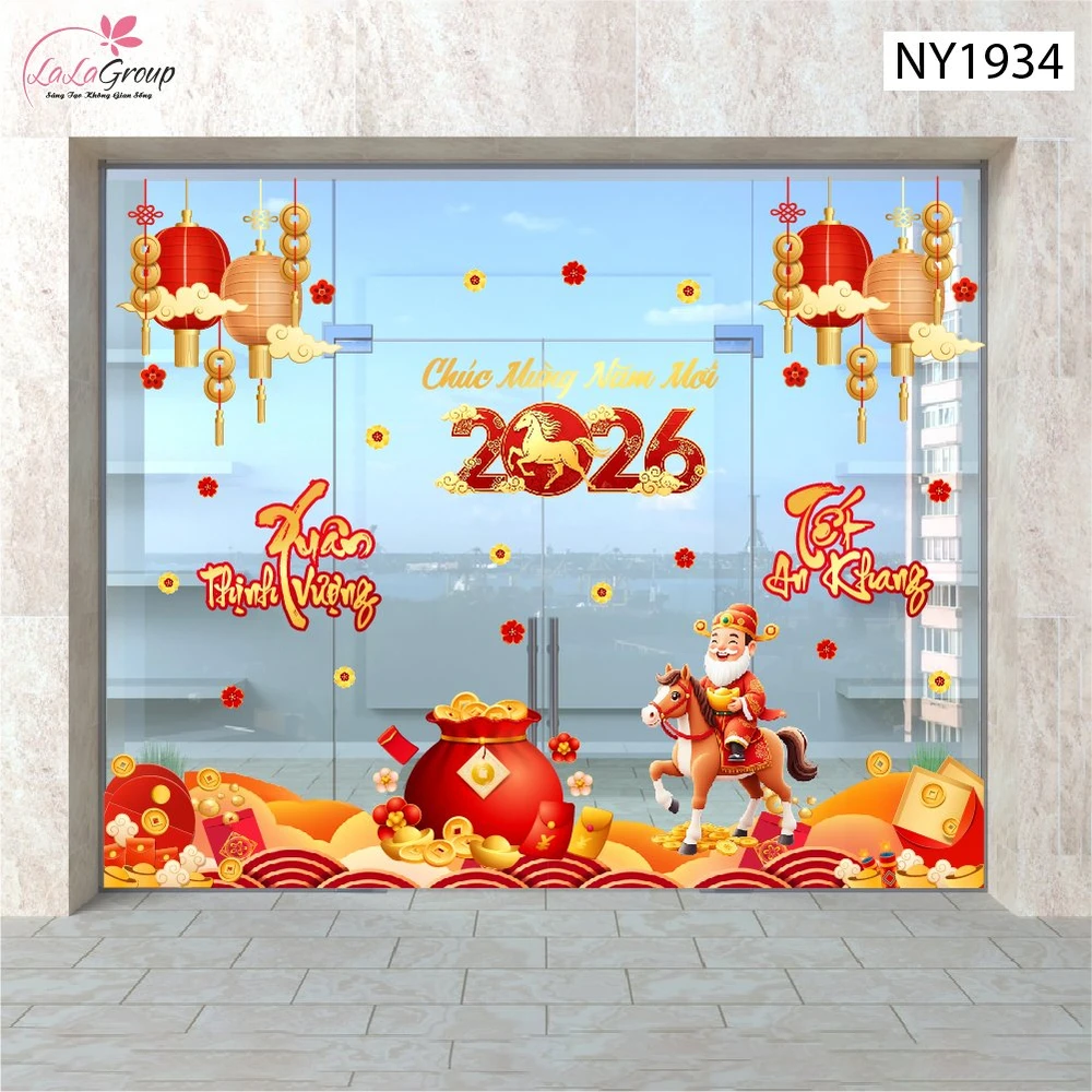 Combo Decal Trang Trí Tết Xuân An Khang Tết Thịnh Vượng