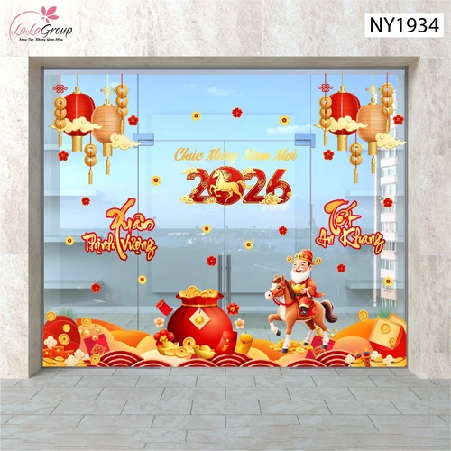 Combo Decal Trang Trí Tết Xuân An Khang Tết Thịnh Vượng