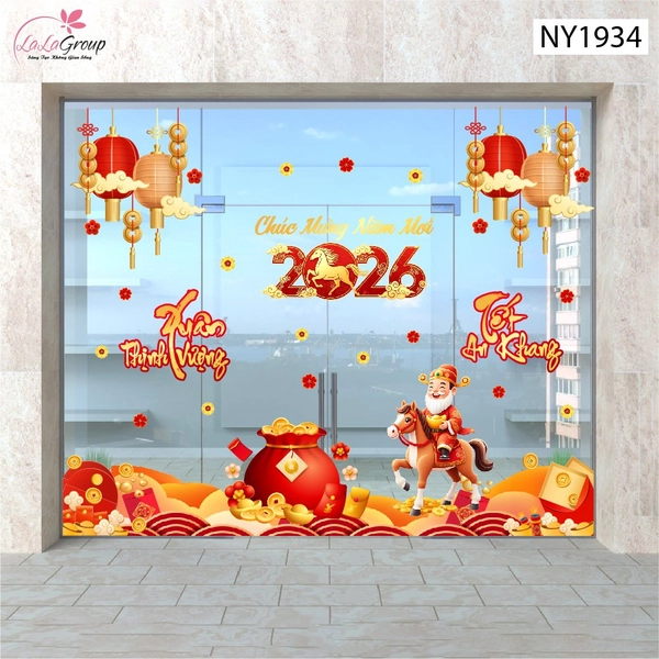 Combo Decal Trang Trí Tết Xuân An Khang Tết Thịnh Vượng