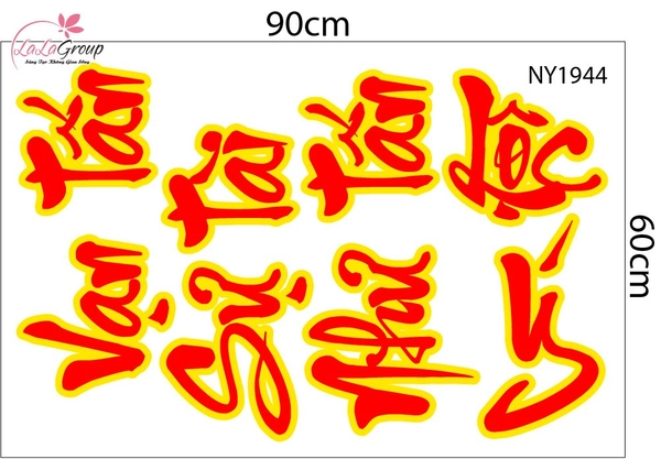 Combo Decal Trang Trí Tết Xuân Bính Ngọ Vạn Sự Như Ý Tấn Tài Tấn Lộc