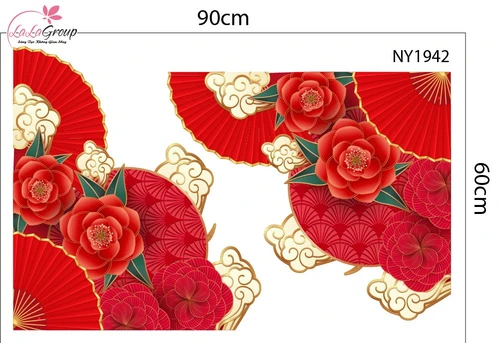 Combo Decal Trang Trí Tết Xuân Bính Ngọ Vạn Sự Như Ý Tấn Tài Tấn Lộc