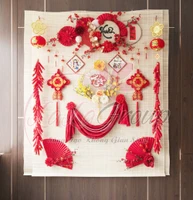 Tiểu cảnh mành tre trang trí tết Xuân Bình An Tấn Tài Tấn Lộc